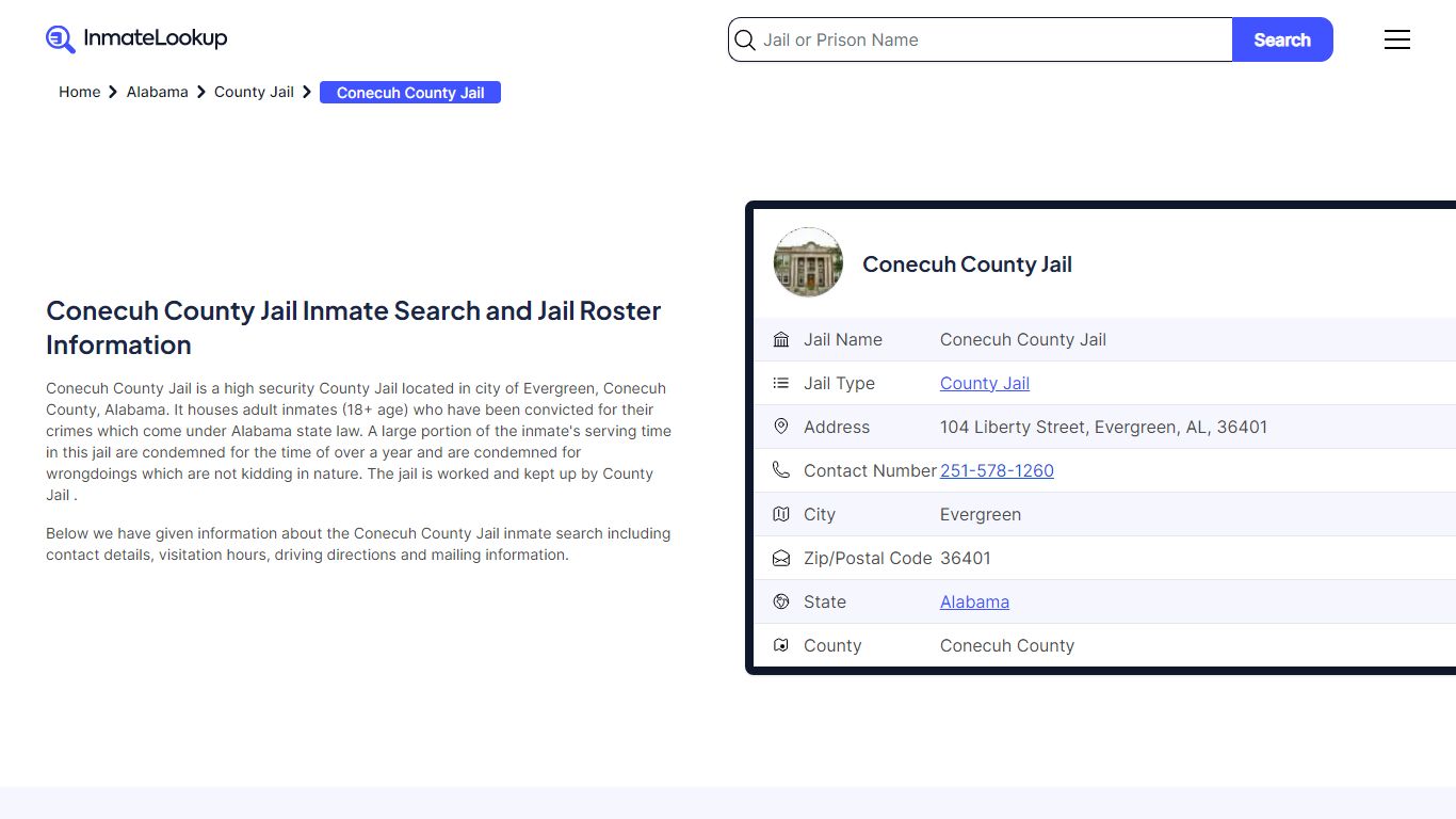 Conecuh County Jail Inmate Search - Evergreen Alabama - Inmate Lookup